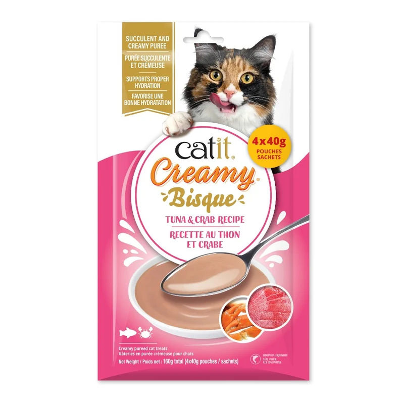 Bisque Catit Creamy au thon et crabe - Paquet de 4 x 40 gr