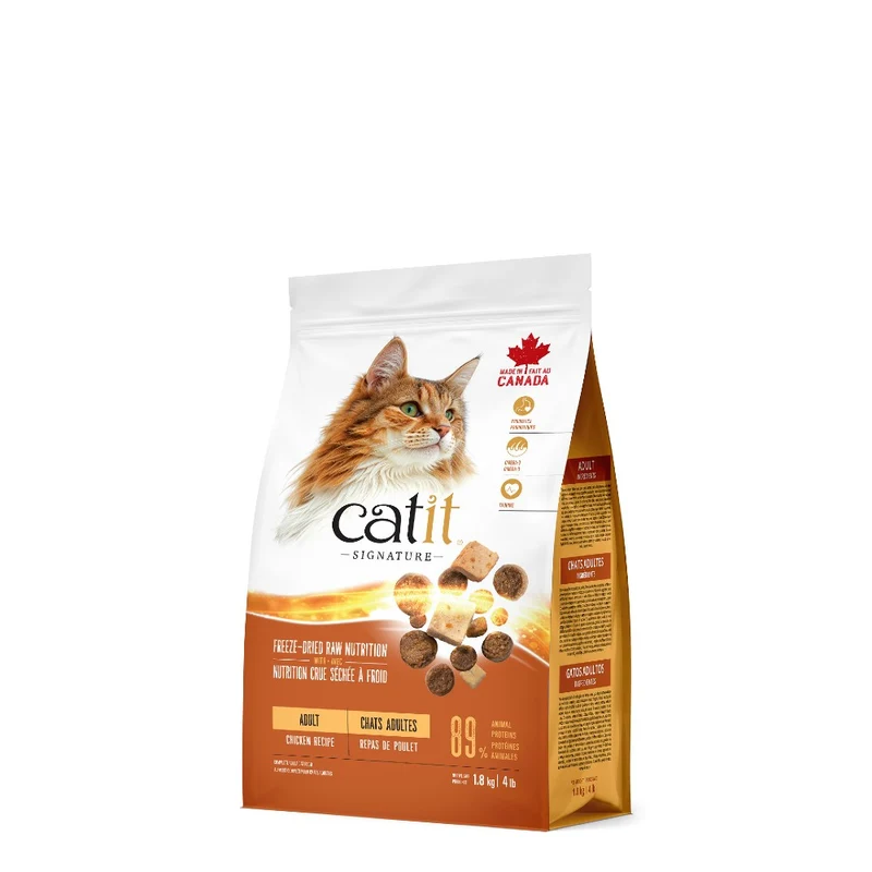 Nourriture Catit Signature avec cru séché à froid pour chats adultes - Repas de poulet