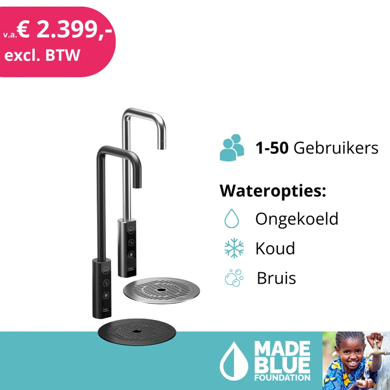 Fontaine à eau encastrable Habit Tap T1 avec mode Eco économe en énergie froid/ambiant et/ou pétillant | 1 à 50 utilisateurs (50 litres/heure)
