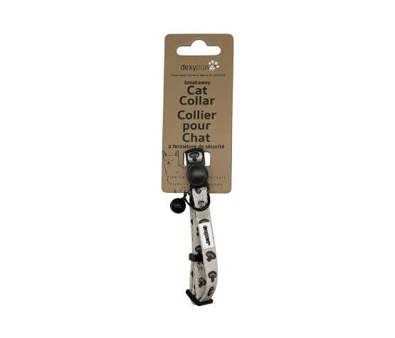 Dexypaws Collier En Polyester Pour Chat, Gris à Motifs De Champignons
