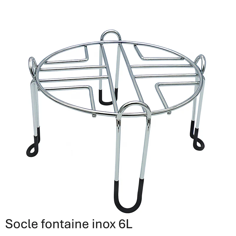 Socle antidérapant en inox pour fontaines filtrantes en acier inoxydable