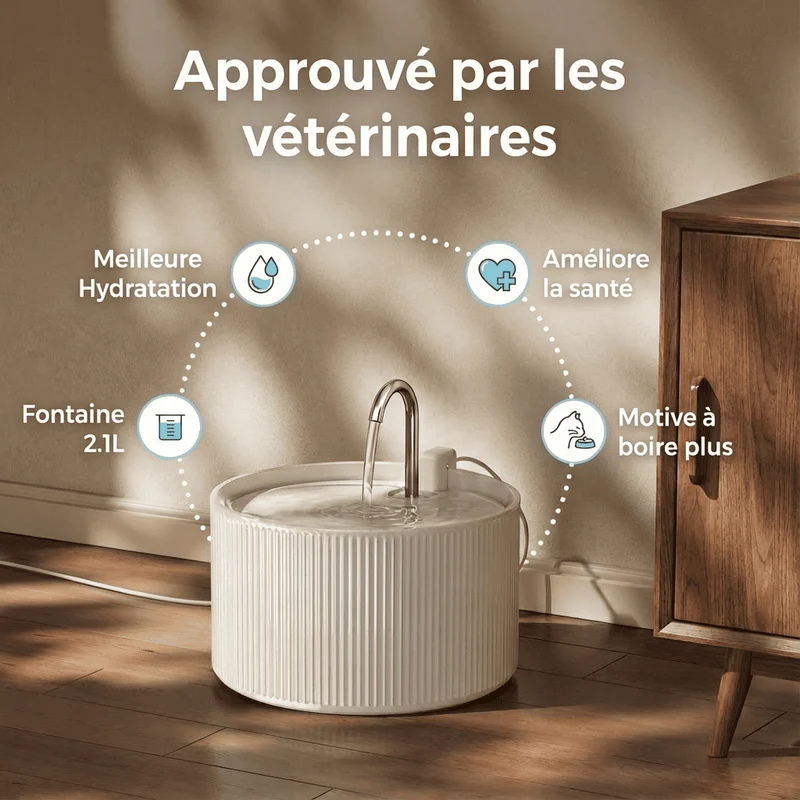 Fontaine à eau chat céramique - Ultra Silencieuse