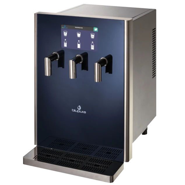 Fontaine à eau Blupura Bluglass Plus (80 litres par heure) - Fontaine à eau design de luxe avec carbonatation