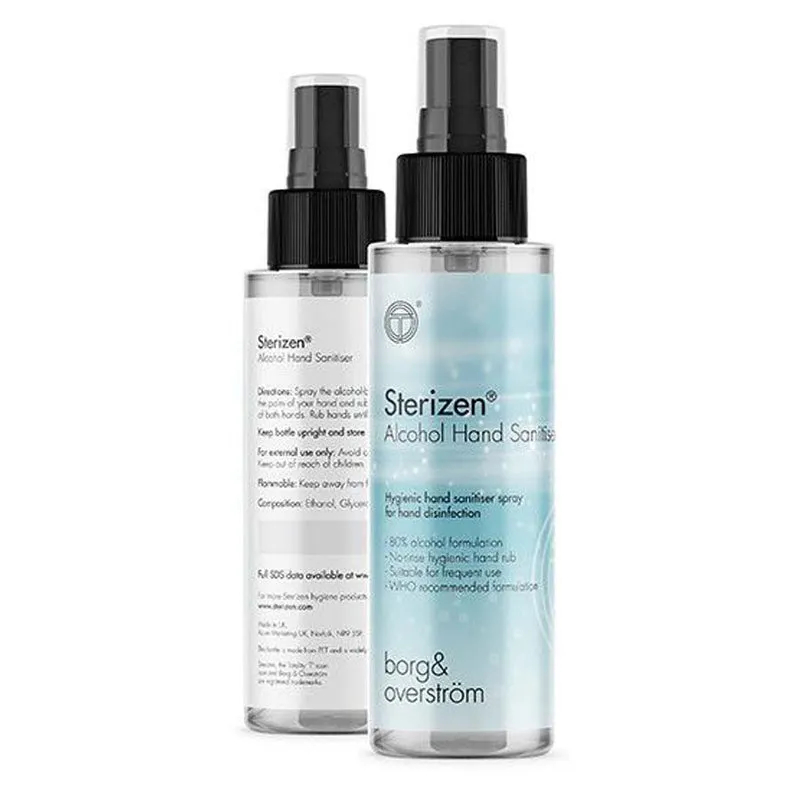 Spray désinfectant pour les mains Sterizen selon la formule recommandée par l'OMS | Spray pour les mains de 150 ou 250 ml