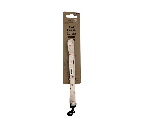 Dexypaws Laisse En Polyester Pour Chat, Beige Naturel à Motifs De Cerises 5'