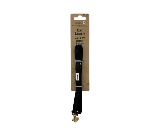 Dexypaws Laisse En Polyester Pour Chat, Noire 5'