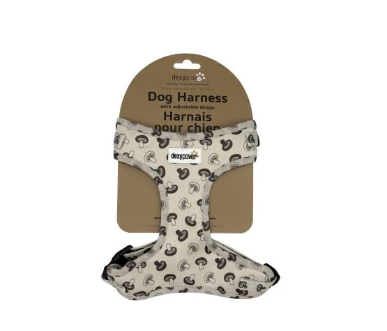 Dexypaws Harnais En Néoprène Pour Chien, Gris à Motifs De Champignons