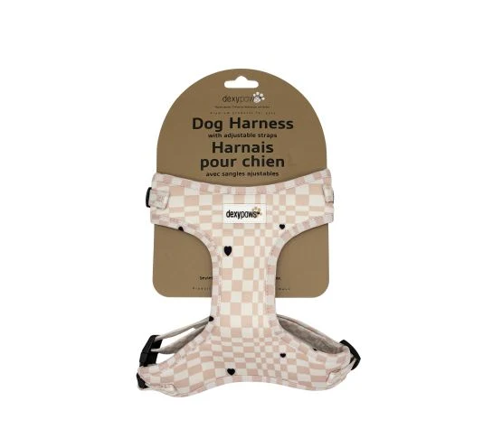 Dexypaws Harnais En Néoprène Pour Chien, Motifs à Carreaux Et Coeurs