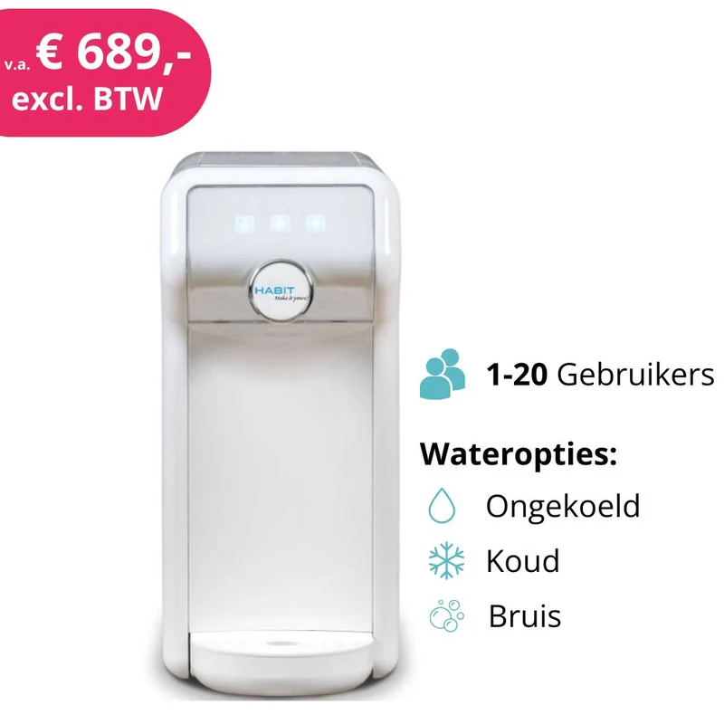 Fontaine à eau compacte Habit | Eau froide, à température ambiante ou gazeuse | 18,5 l/h
