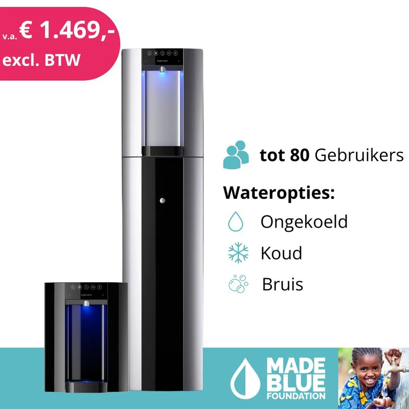 Refroidisseur d'eau du réseau Habit Excellent avec mode Eco économe en énergie eau froide/ambiante/pétillante et/ou eau chaude | 1 à 80 utilisateurs (80 litres/heure)