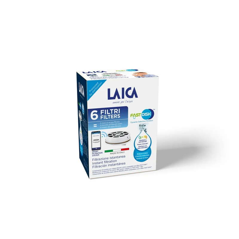 Lot de 6 filtres à eau Laica Fast Disk