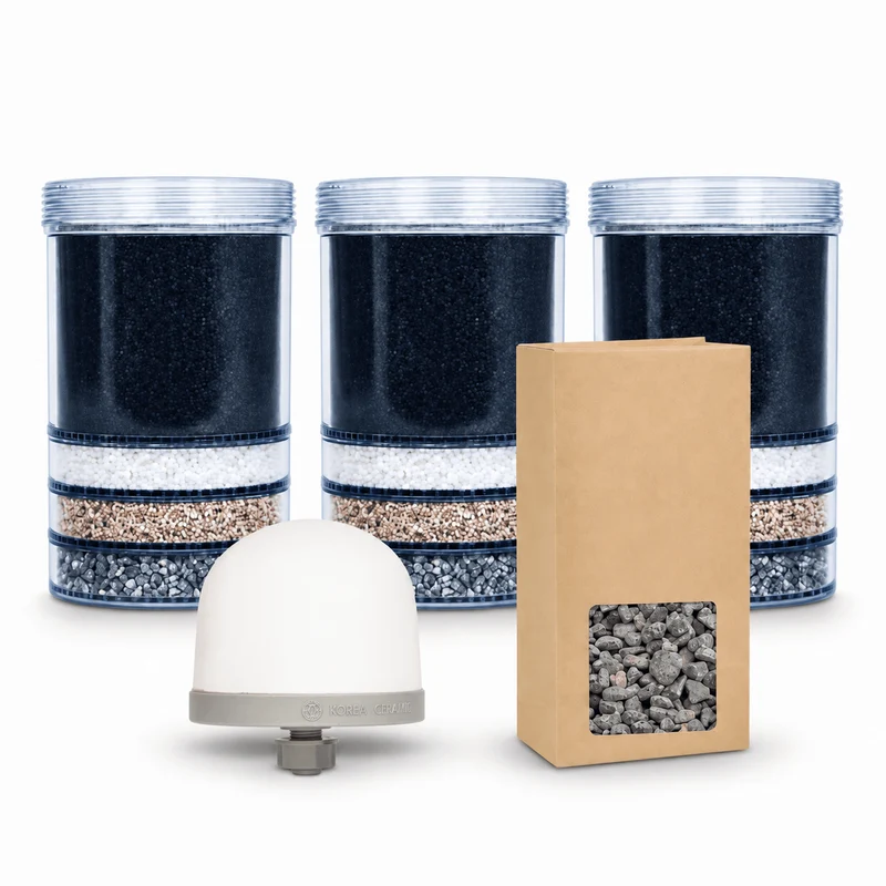 Pack filtration EVA – 3 cartouches Ultimate, 1 céramique et 1 recharge de minéraux