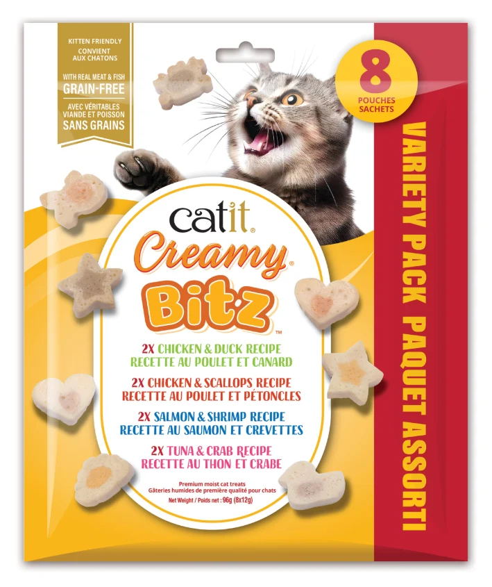 GÂTERIES CATIT CREAMY BITZ Paquet de 8 assorti