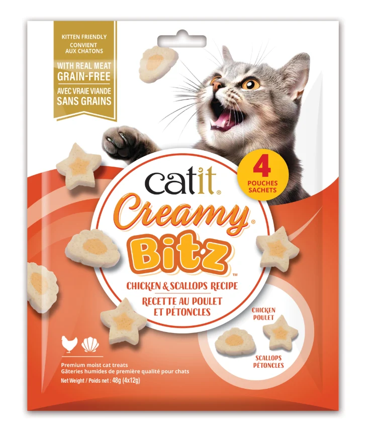 GÂTERIES CATIT CREAMY BITZ Poulet et pétoncle