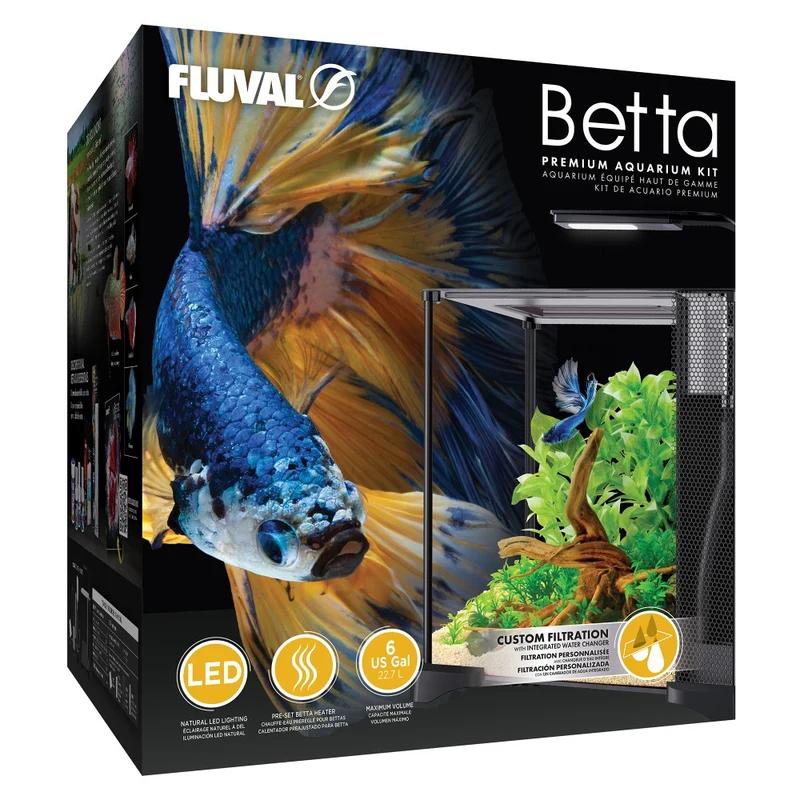 Aquarium équipé haut de gamme Fluval pour bettas - 22,7 L (6 gal US)
