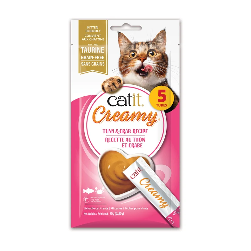 Catit Creamy thon et crabe paquet de 5