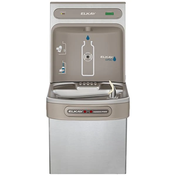 Fontaine à eau sans contact Elkay LZO8WSS2KN avec remplissage ultra-rapide des bouteilles – Acier inoxydable – Idéale pour les écoles et les salles de sport | Jusqu'à 5,7 litres par minute – Max. 30 L/h