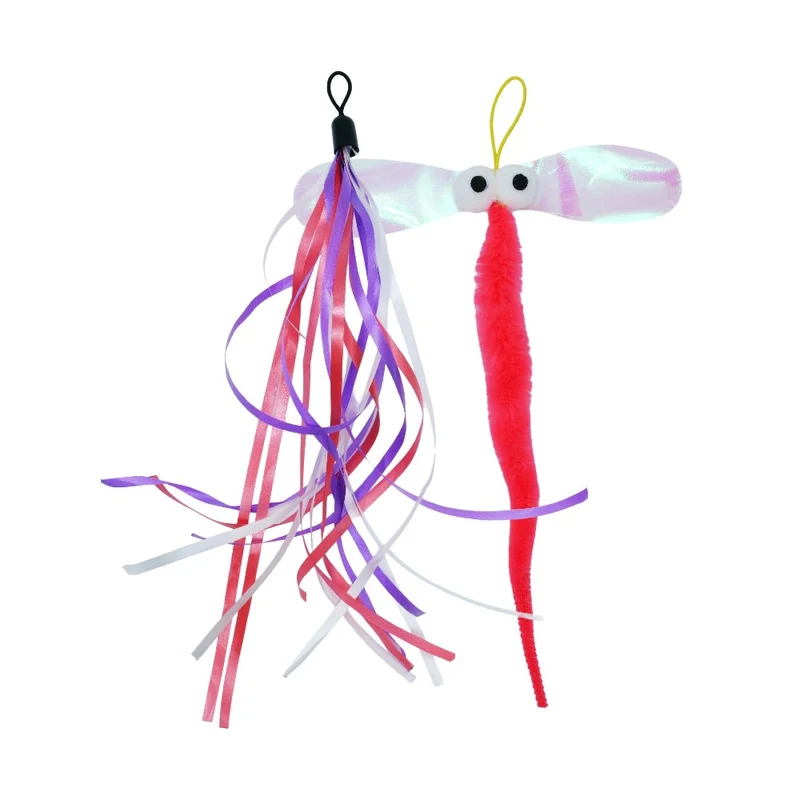 Bud'z Jouet pour chat - Duo libellule rose et rubans - 25 cm