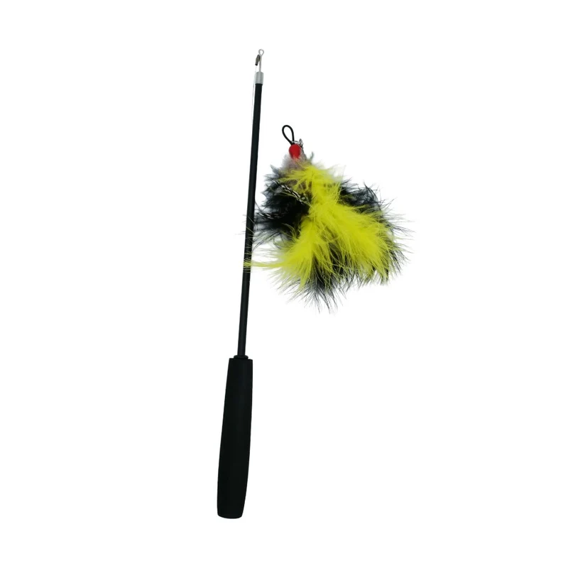 Bud'z Jouet pour chat - Canne à pêche télescopique et jouet plumes - 165 cm