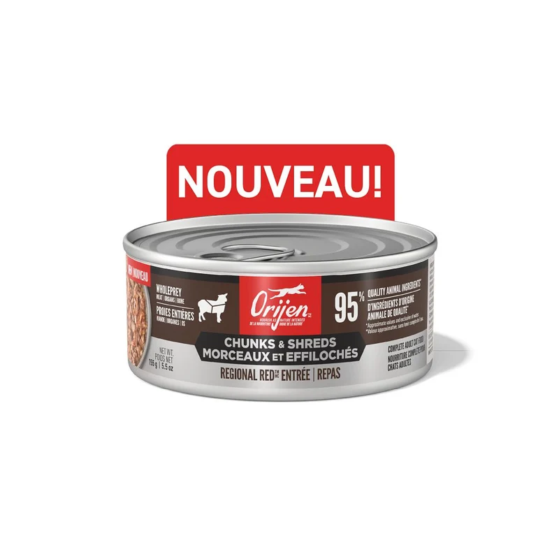 ORIJEN Chat Morceaux et effilochés Repas Regional Red 155 gr