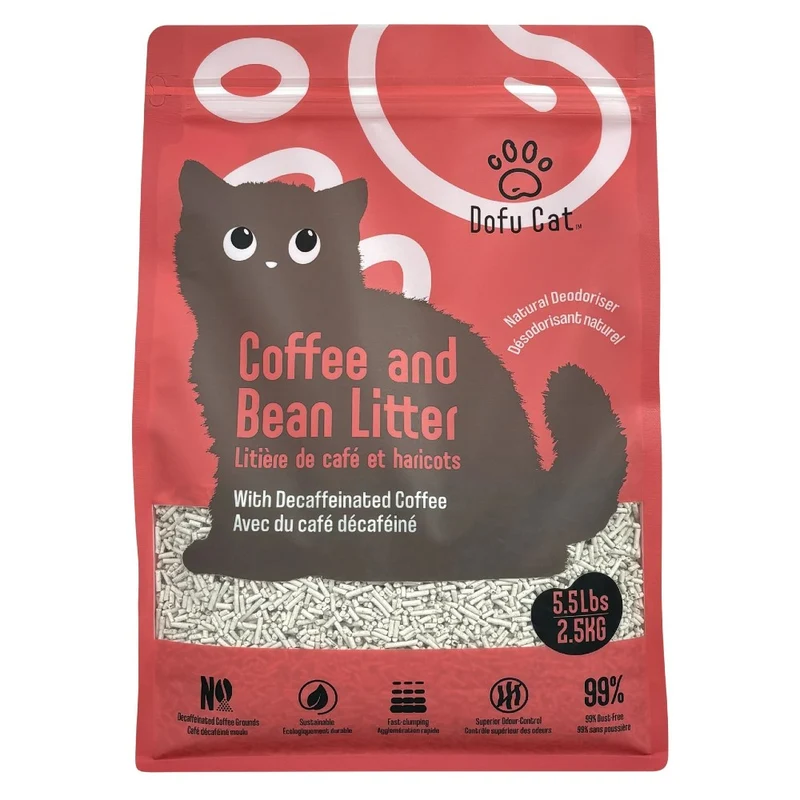 Dofu Cat Litière agglomérante - Formule café et haricots