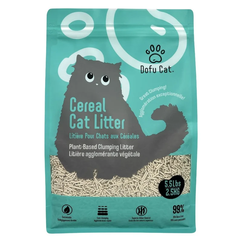 Dofu Cat Litière agglomérante - Formule aux céréales 2.5 Kg