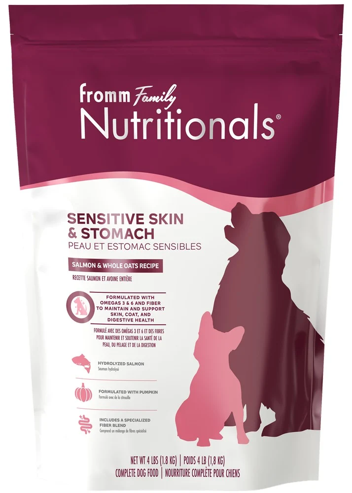 Nourriture Fromm Nutritionals Formule peau sensible et estomac pour chien - Recette saumon et avoine entière