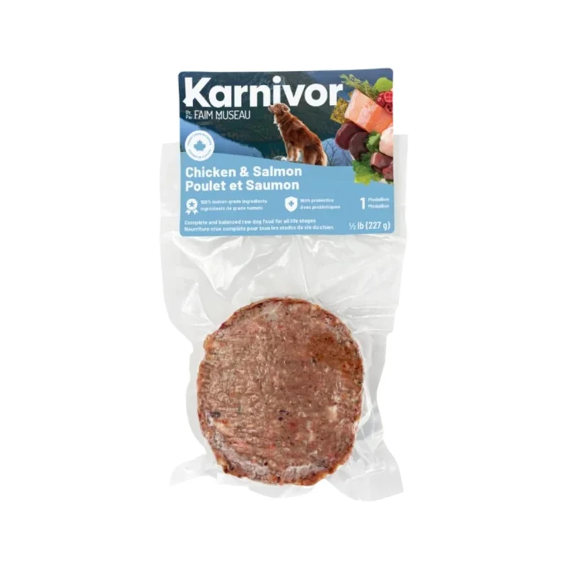 Nourriture crue pour chien Karnivor - Médaillon - Poulet et saumon