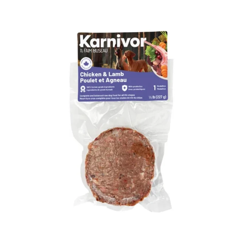 Nourriture crue pour chien Karnivor - Médaillon - Poulet et agneau