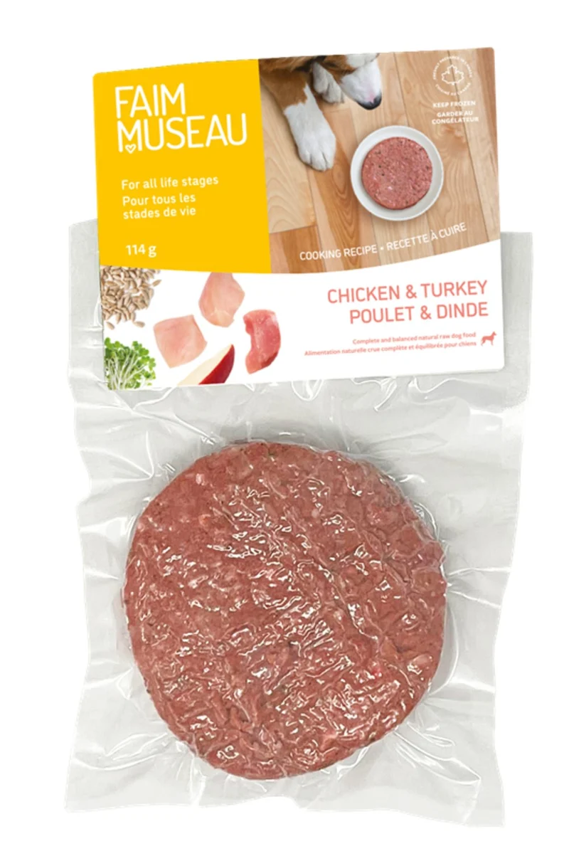 Nourriture crue pour chien Faim Museau - Poulet et dinde
