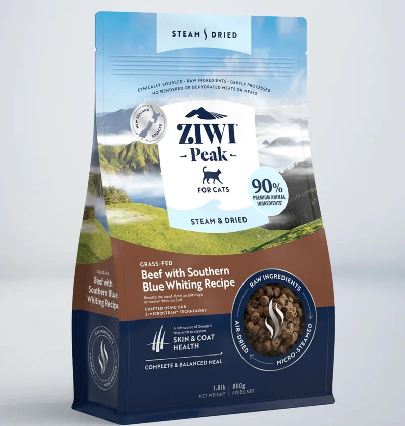 Ziwi Nourriture pour chat Steam & Dried - Boeuf et merlan bleu