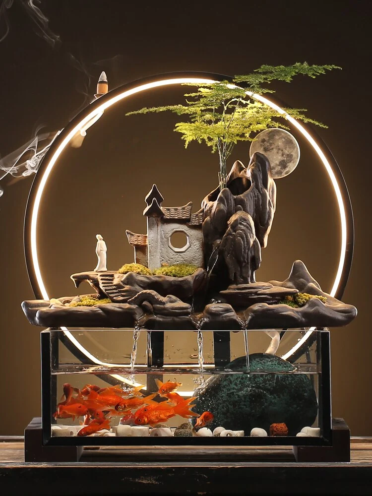 Aquarium fontaine intérieur