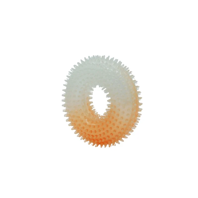 Bud'z Jouet en caoutchouc lumineux pour chien - Beigne à pointes - Orange - 12.5 cm
