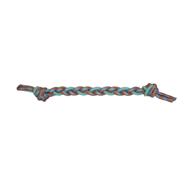 Bud'z Jouet de corde flottante pour chien - Tresse avec nœuds - Orange et bleu - 48 cm