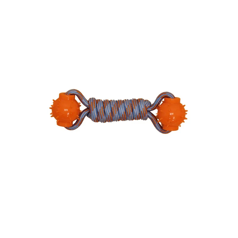 Bud'z Jouet de corde flottante pour chien - Haltère - Orange et bleu - 24 cm