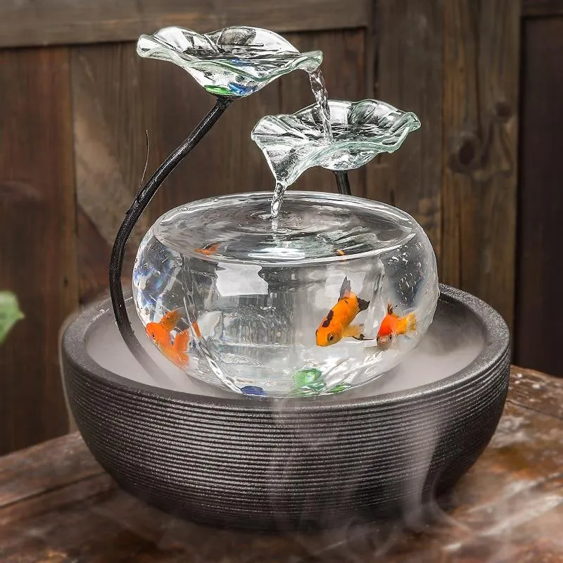 Aquarium boule fontaine