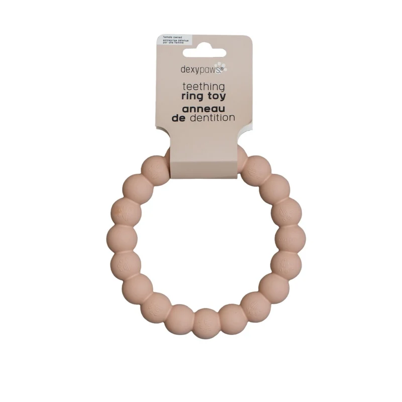 Dexypaws Jouet à mâcher ultra robuste pour chien - Anneau - Rose poudré