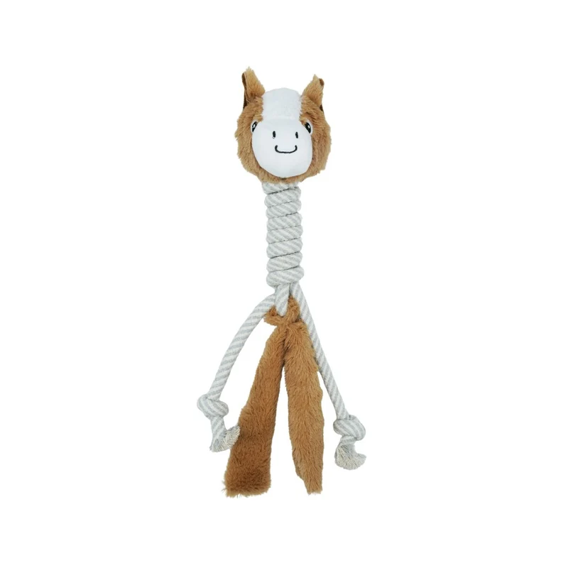 Bud'z Jouet en peluche avec corde pour chien - Cheval à long cou 42 cm