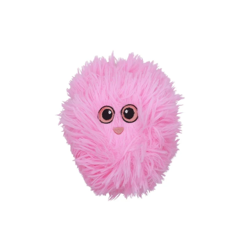 Bud'z Jouet en peluche pour chien - 3 tissus - Petite balle joufflue - Rose 10 cm