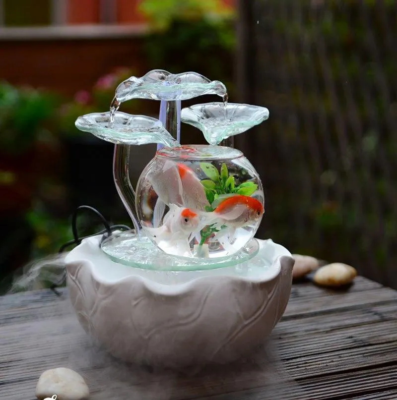 Fontaine zen en verre
