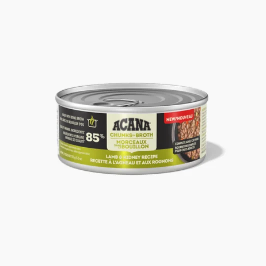 Conserve pour chat ACANA Morceaux dans le bouillon Recette à l’agneau et aux rognons