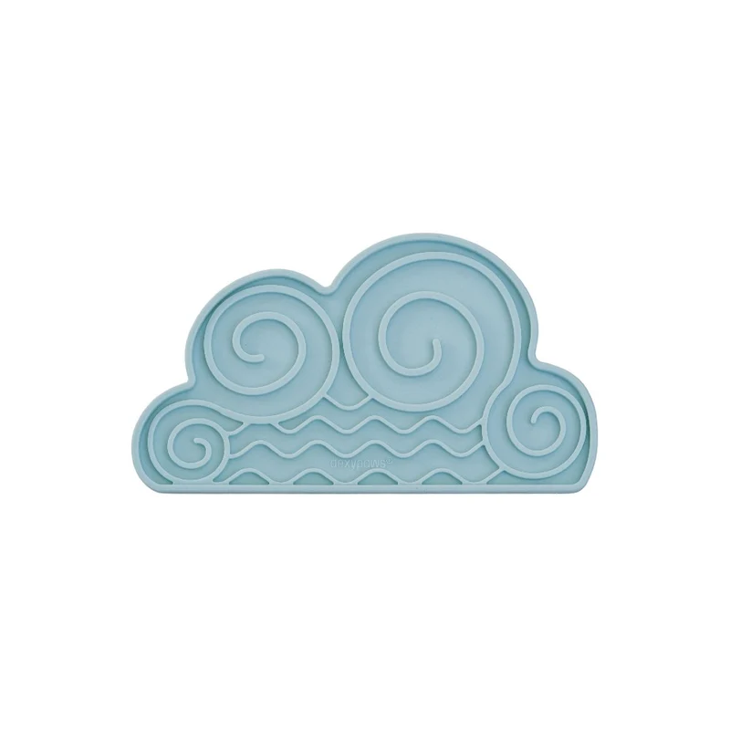 Dexypaws Tapis de léchage stimulant - Forme de nuage - Bleu ciel