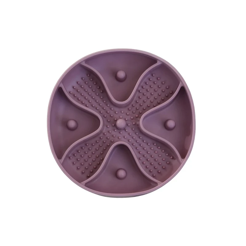 Dexypaws Tapis de léchage en silicone "Cache-cache" à alimentation lente - Cercle - Rose poudré