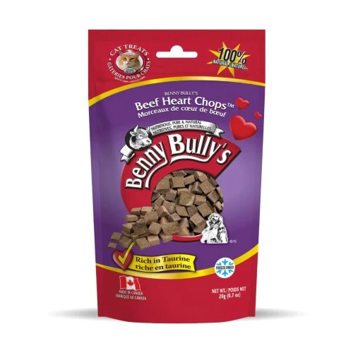 Benny Bully's Gâteries pour chat - Morceaux de coeur de boeuf - 20 gr