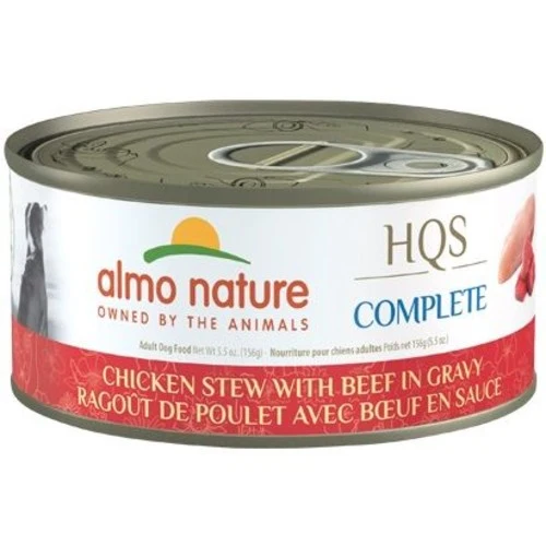 Almo Nature HQS Complete chien - Ragoût de poulet avec boeuf en sauce 156 gr