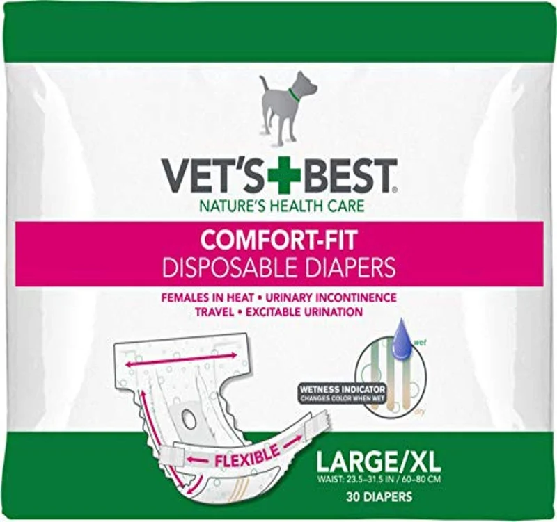 Vet’s Best Comfort Fit Couches Femelles pour Chien – Grand/XL – Lot de 30