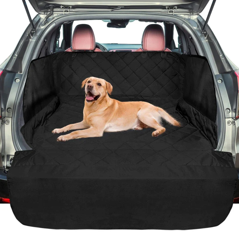 F-color Tapis de Coffre SUV pour Chien – Imperméable, Rabats Latéraux, Grand 53,5 × 93 pouces, Noir
