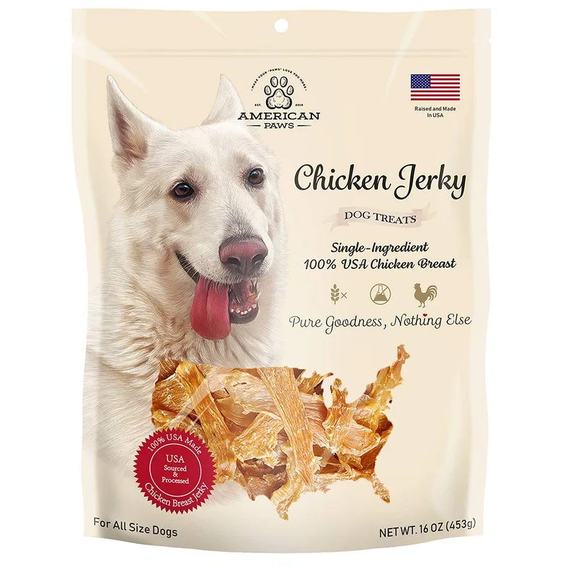 American Paws Friandises Jerky au Poulet pour Chien — 1 Livre, Tout Naturel, Fabriqué aux États-Unis