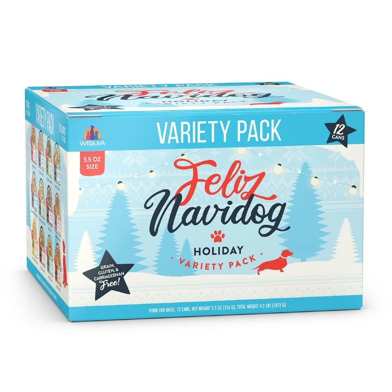 Weruva Classic Chien Feliz Navidog — Pack Variété, 12 Boîtes de 5,5 oz