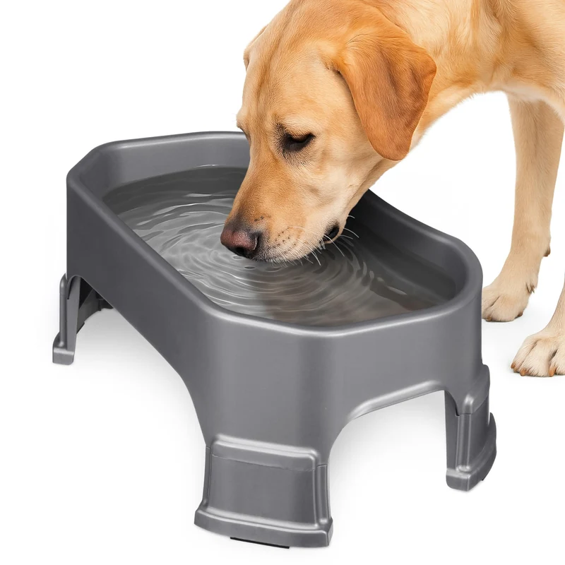 Neater Pet Brands Grand Bol d’Eau pour Chiens – 1,25 Gal Extérieur, Gris Gunmetal